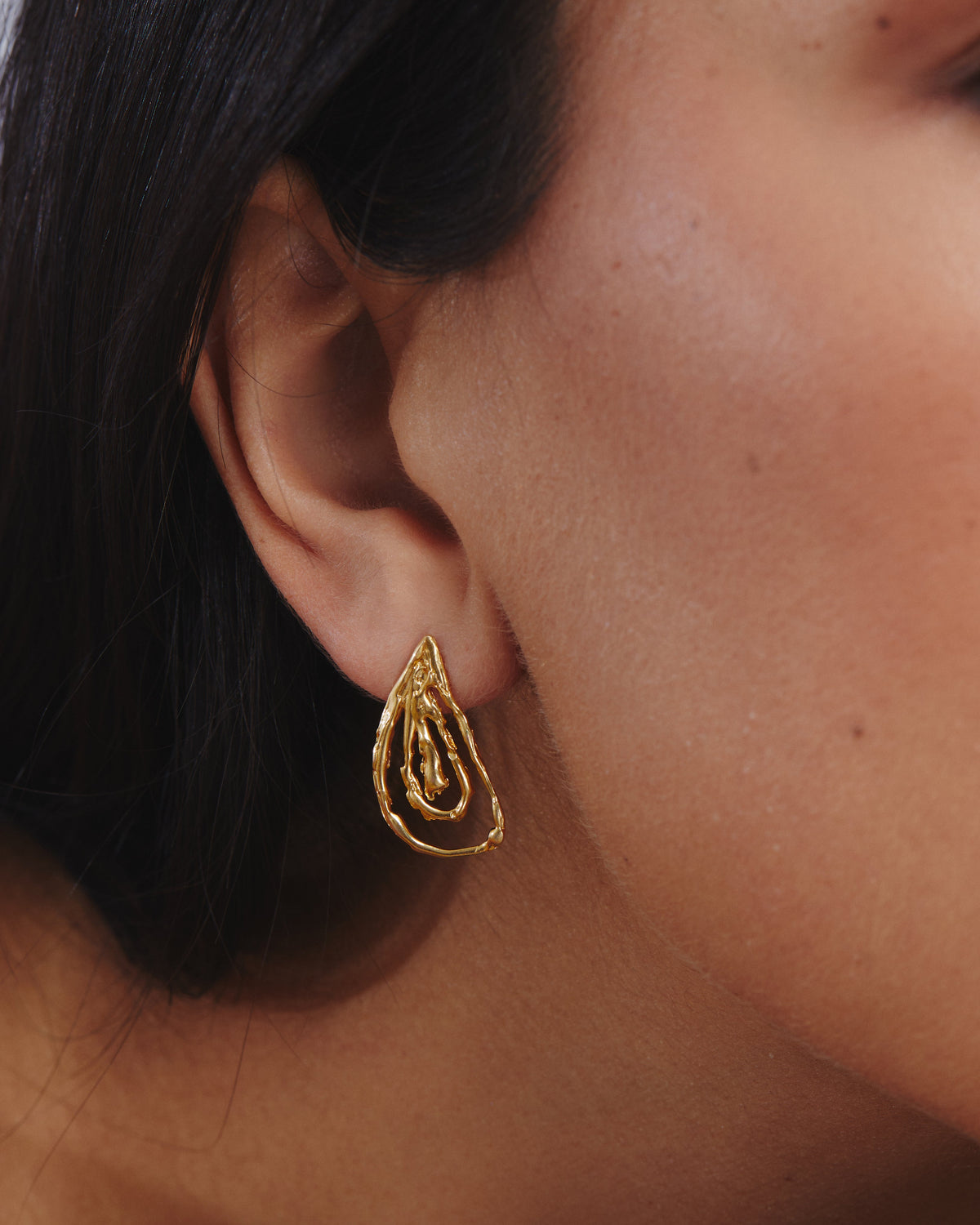 Oyster Grande Earrings Gold